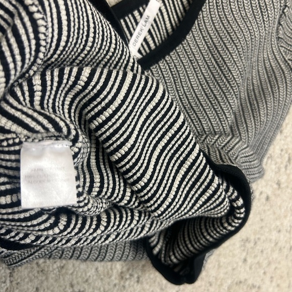 Derek Lam size M herringbone knit cotton sweater GUC Black and White - Picture 10 of 14